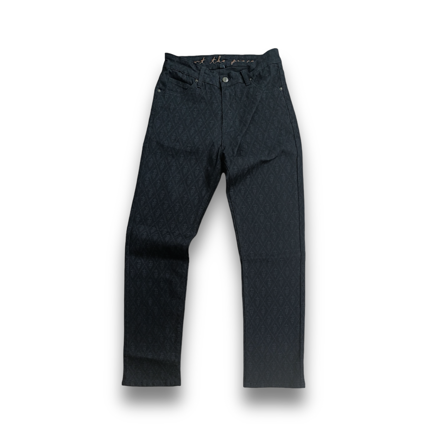 tREv Monogram Jeans - Black Straight Leg